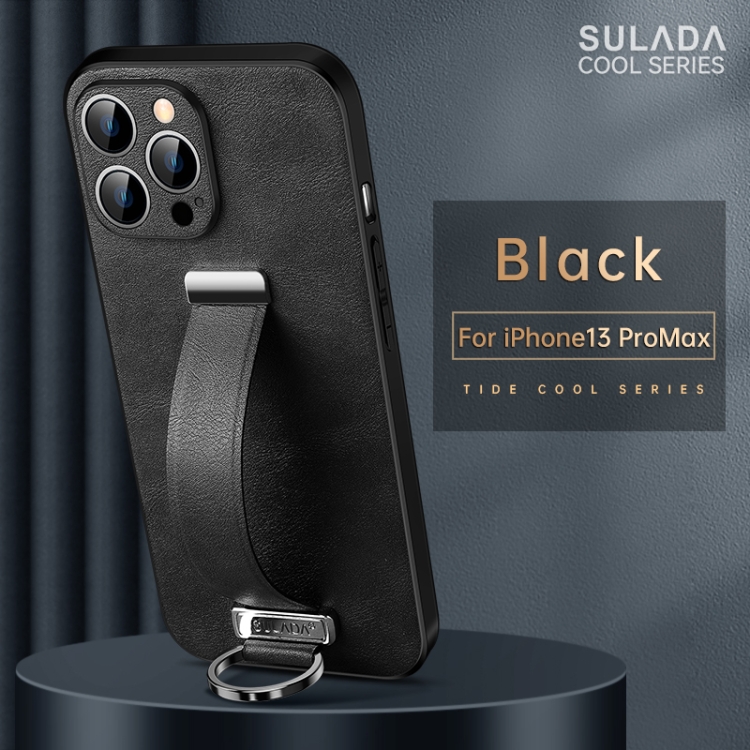 For iPhone 13 Pro Max SULADA Cool Series PC + Leather Texture Skin Feel Shockproof Phone Case(Black) For iPhone 13 Pro Max SULADA Cool Series PC + Leather Texture Skin Feel Shockproof Phone Case(Black)