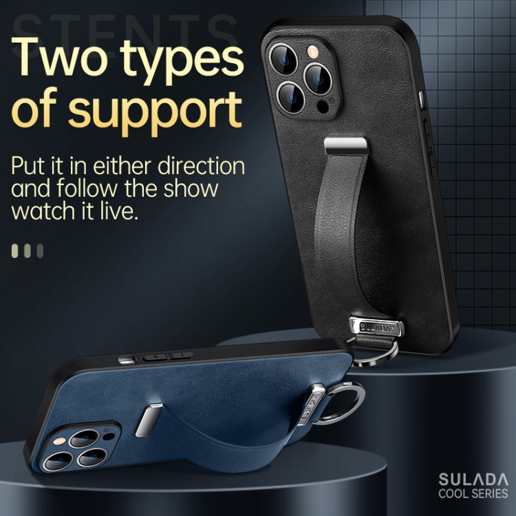 For iPhone 13 Pro Max SULADA Cool Series PC + Leather Texture Skin Feel Shockproof Phone Case(Black) For iPhone 13 Pro Max SULADA Cool Series PC + Leather Texture Skin Feel Shockproof Phone Case(Black)
