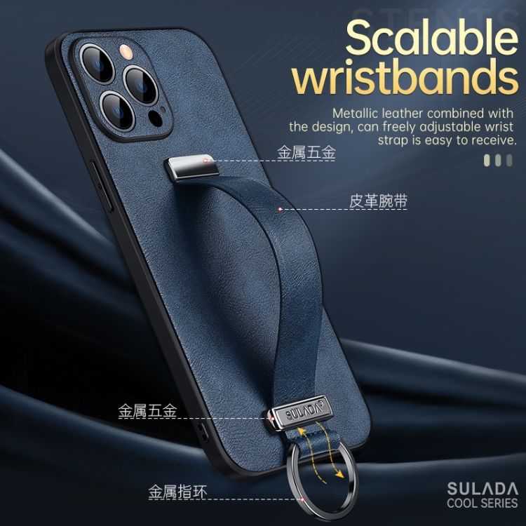 For iPhone 13 Pro Max SULADA Cool Series PC + Leather Texture Skin Feel Shockproof Phone Case(Black) For iPhone 13 Pro Max SULADA Cool Series PC + Leather Texture Skin Feel Shockproof Phone Case(Black)