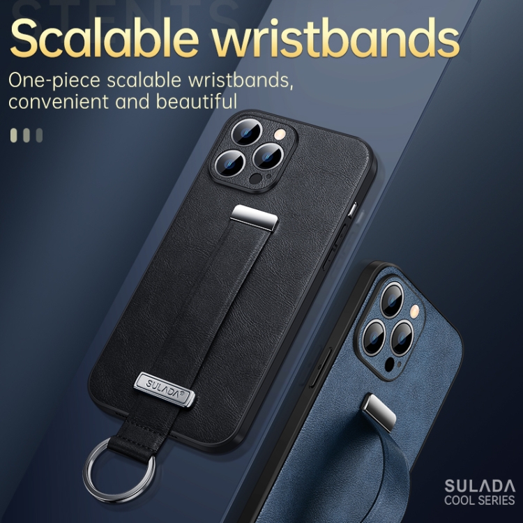 For iPhone 13 Pro Max SULADA Cool Series PC + Leather Texture Skin Feel Shockproof Phone Case(Black) For iPhone 13 Pro Max SULADA Cool Series PC + Leather Texture Skin Feel Shockproof Phone Case(Black)