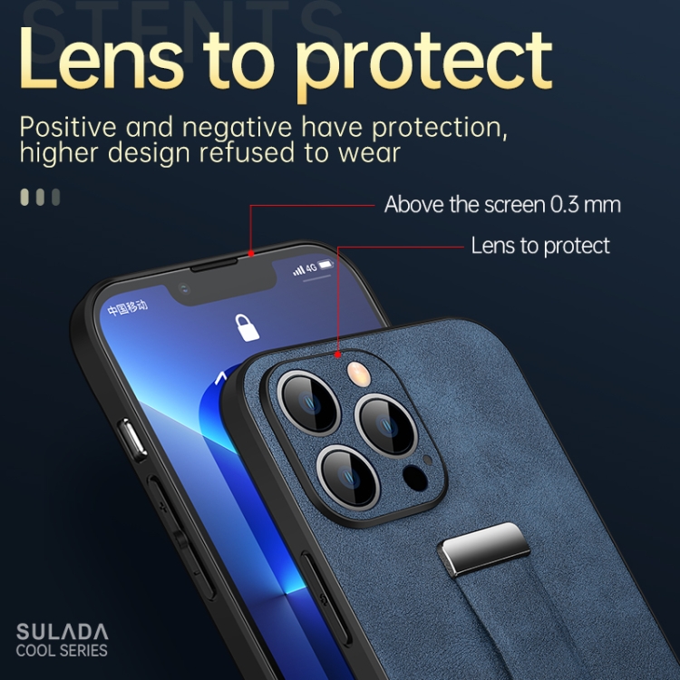For iPhone 13 Pro Max SULADA Cool Series PC + Leather Texture Skin Feel Shockproof Phone Case(Black) For iPhone 13 Pro Max SULADA Cool Series PC + Leather Texture Skin Feel Shockproof Phone Case(Black)