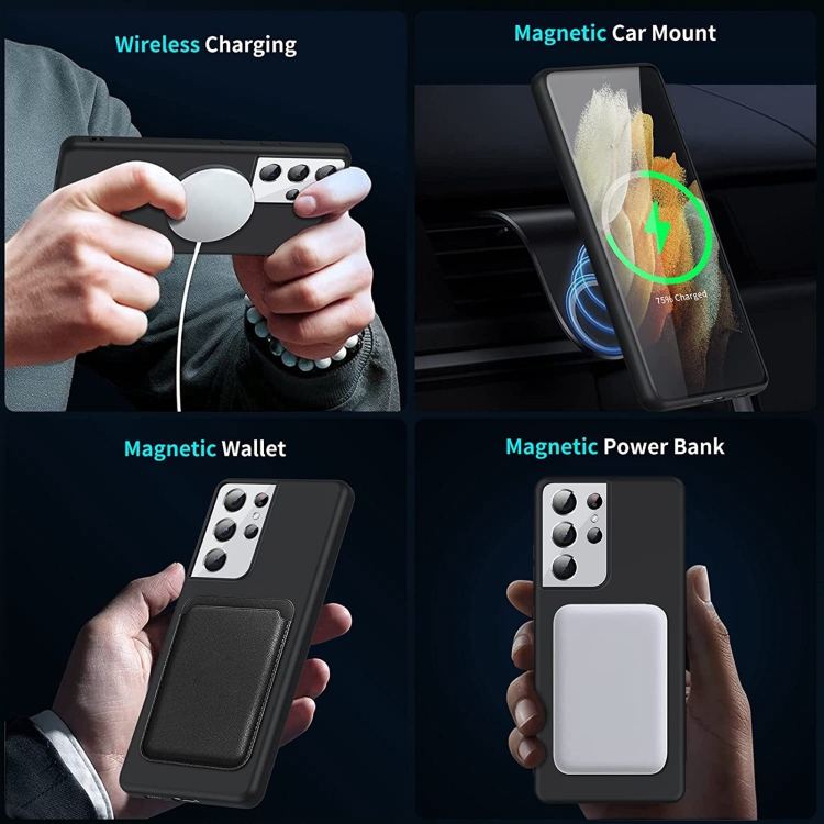 For Samsung Galaxy S21 Ultra 5G MagSafe Magnetic Liquid Silicone Phone Case(Black) For Samsung Galaxy S21 Ultra 5G MagSafe Magnetic Liquid Silicone Phone Case(Black)