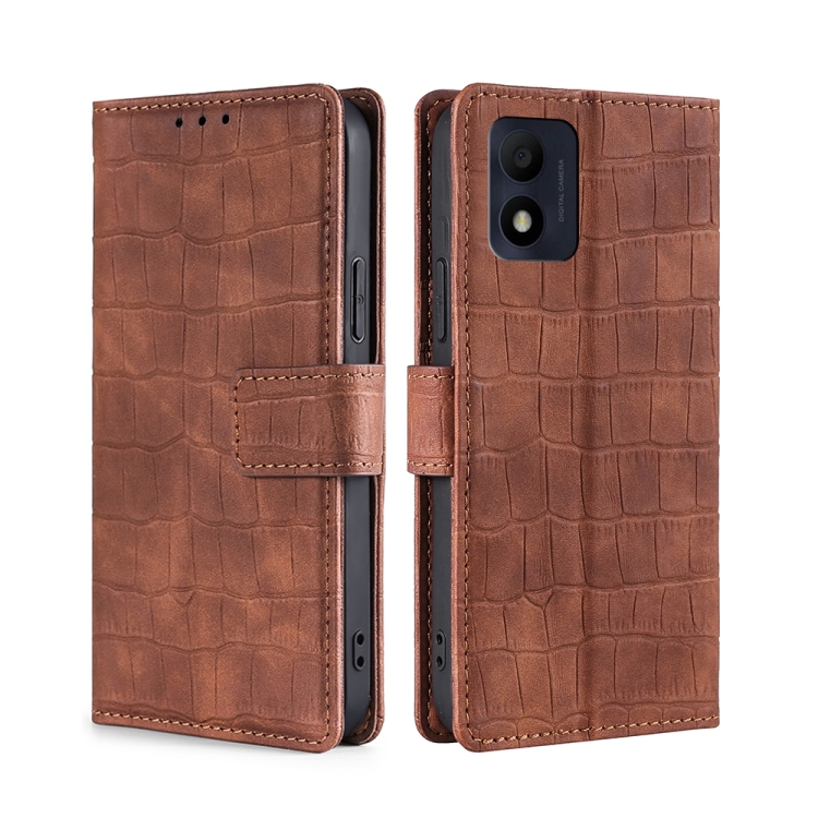 For Cubot Note 21 Magnetic Case PU Leather+TPU Litchi Texture Card Holder  Cover - Brown