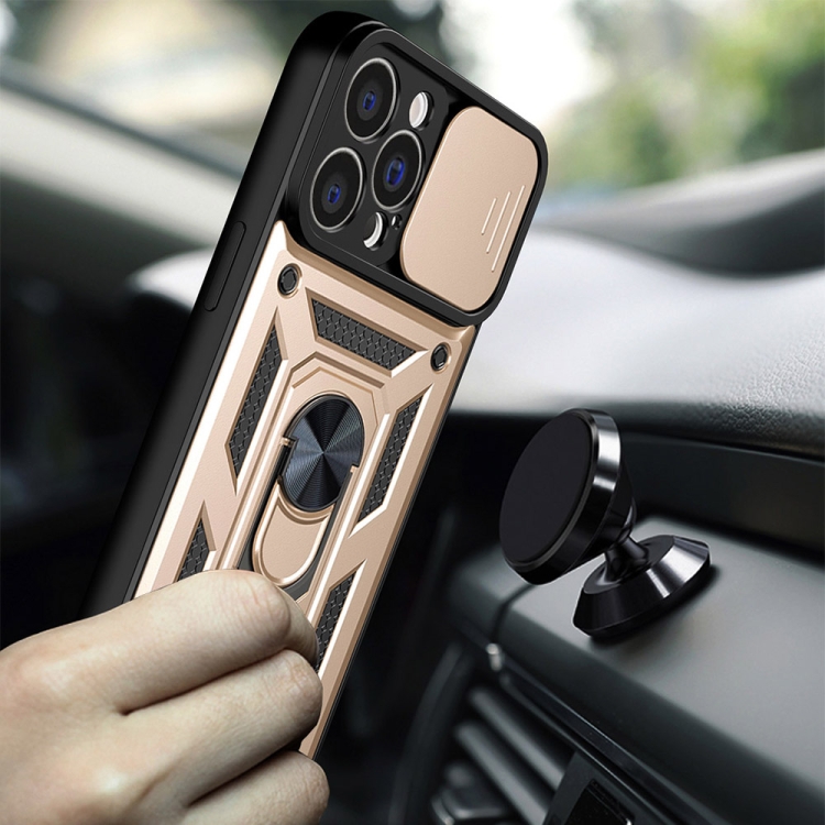 For iPhone 14 Pro Max Sliding Camera Cover Design TPU+PC Phone Case (Gold) For iPhone 14 Pro Max Sliding Camera Cover Design TPU+PC Phone Case (Gold)