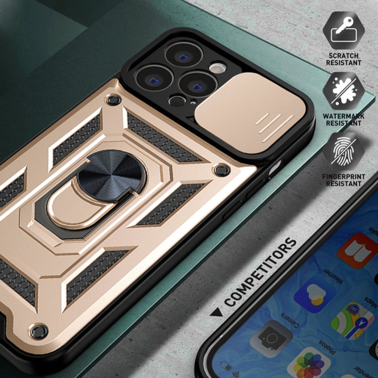 For iPhone 14 Pro Max Sliding Camera Cover Design TPU+PC Phone Case (Gold) For iPhone 14 Pro Max Sliding Camera Cover Design TPU+PC Phone Case (Gold)