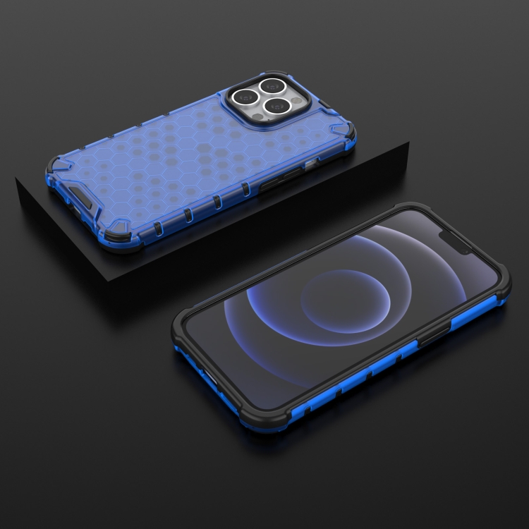 For iPhone 14 Pro Shockproof Honeycomb PC + TPU Phone Case (Blue) For iPhone 14 Pro Shockproof Honeycomb PC + TPU Phone Case (Blue)