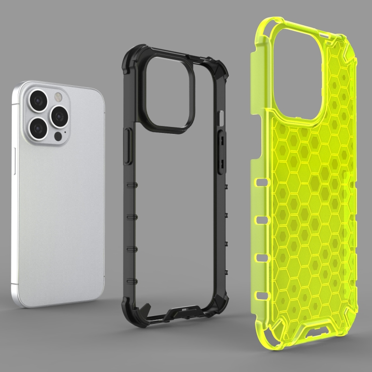 For iPhone 14 Pro Shockproof Honeycomb PC + TPU Phone Case (Blue) For iPhone 14 Pro Shockproof Honeycomb PC + TPU Phone Case (Blue)