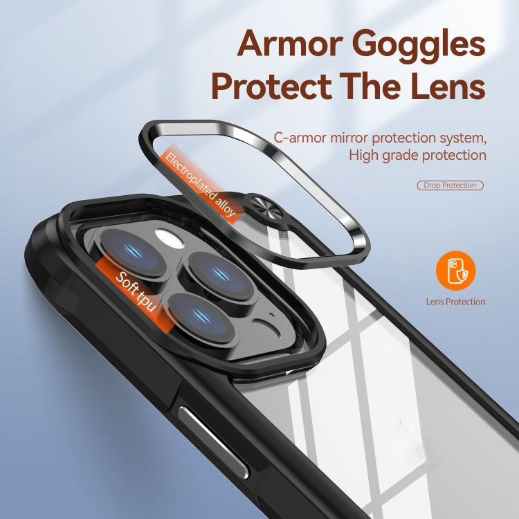 For iPhone 14 TPU + PC Lens Protection Phone Case (Black) For iPhone 14 TPU + PC Lens Protection Phone Case (Black)