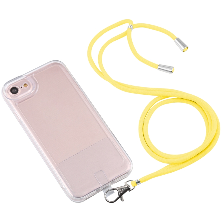 For iPhone SE 2022 / SE 2020 / 8 / 7 Lanyard Transparent TPU Phone Case(Yellow) For iPhone SE 2022 / SE 2020 / 8 / 7 Lanyard Transparent TPU Phone Case(Yellow)
