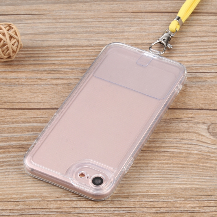 For iPhone SE 2022 / SE 2020 / 8 / 7 Lanyard Transparent TPU Phone Case(Yellow) For iPhone SE 2022 / SE 2020 / 8 / 7 Lanyard Transparent TPU Phone Case(Yellow)