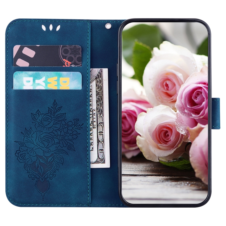 For iPhone 11 Butterfly Rose Embossed Leather Phone Case (Blue) For iPhone 11 Butterfly Rose Embossed Leather Phone Case (Blue)