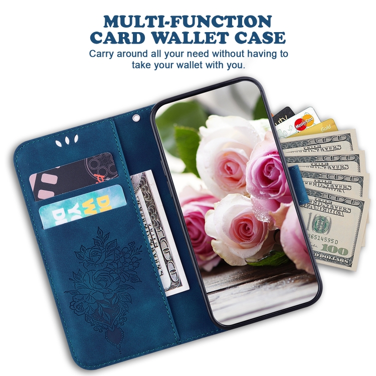 For iPhone 11 Butterfly Rose Embossed Leather Phone Case (Blue) For iPhone 11 Butterfly Rose Embossed Leather Phone Case (Blue)