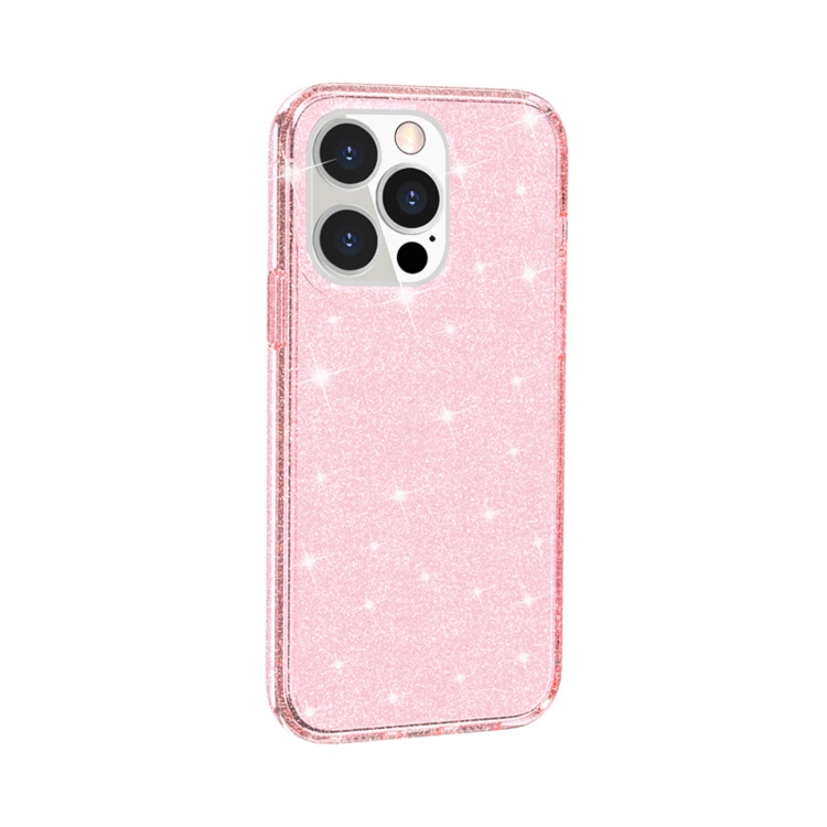 For iPhone 14 Pro Shockproof Terminator Style Glitter Powder Protective Case (Pink) For iPhone 14 Pro Shockproof Terminator Style Glitter Powder Protective Case (Pink)