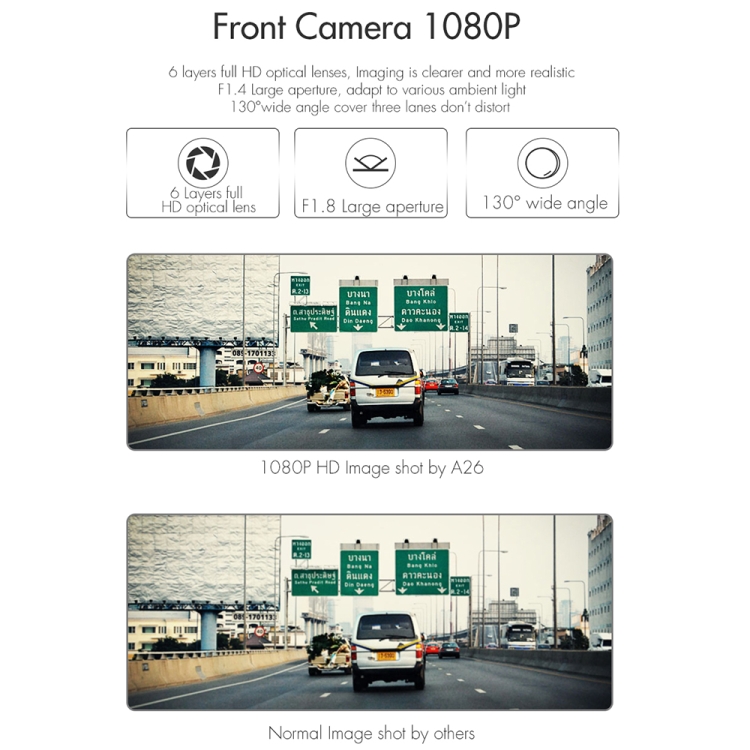 10'' HD 1080P Car Mirror DVR Dash Cam Recorder Rear View Camera Anytek A46  +32GB