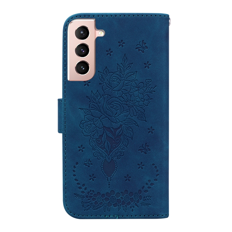 For Samsung Galaxy S22 5G Butterfly Rose Embossed Leather Phone Case(Blue) For Samsung Galaxy S22 5G Butterfly Rose Embossed Leather Phone Case(Blue)