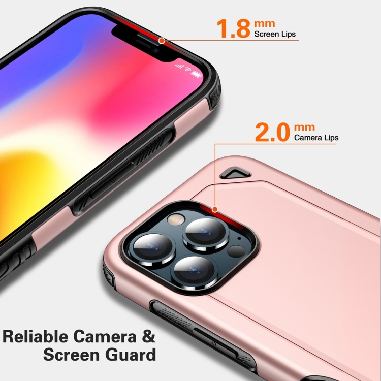 For iPhone 14 Pro Shockproof Rugged Armor Protective Phone Case (Rose Gold) For iPhone 14 Pro Shockproof Rugged Armor Protective Phone Case (Rose Gold)