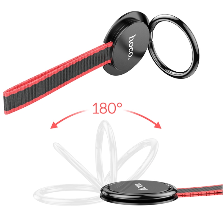 hoco GM105 Mobile Phone Anti-fall Ring Buckle with Lanyard(Black) hoco GM105 Mobile Phone Anti-fall Ring Buckle with Lanyard(Black)