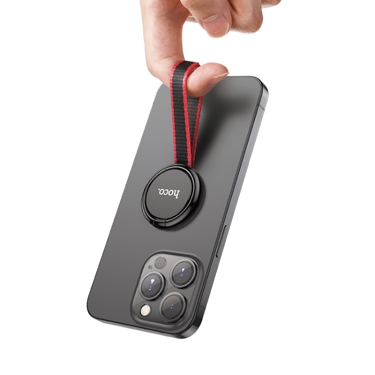hoco GM105 Mobile Phone Anti-fall Ring Buckle with Lanyard(Black) hoco GM105 Mobile Phone Anti-fall Ring Buckle with Lanyard(Black)