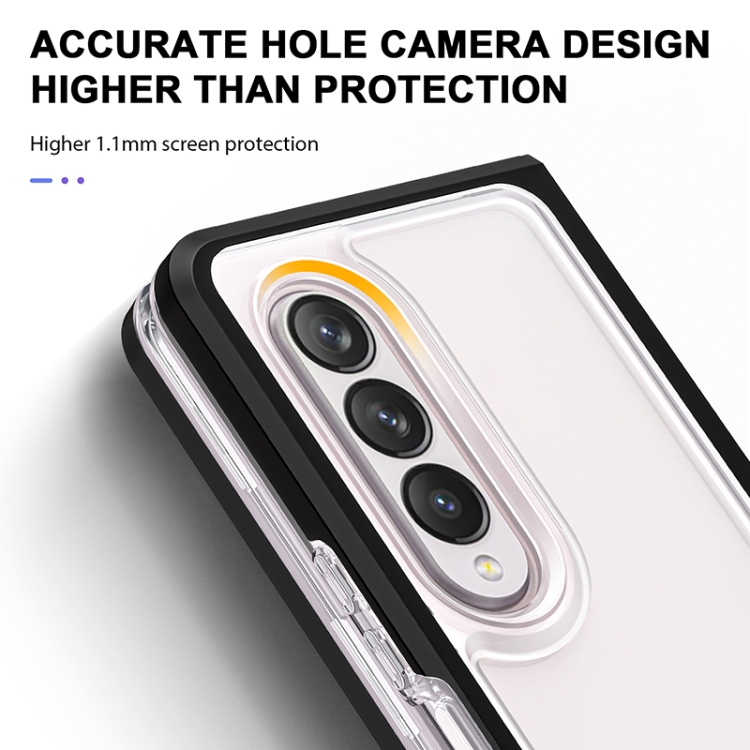 For Samsung Galaxy Z Fold4 Clear Acrylic+PC+TPU Shockproof Phone Case(Black) For Samsung Galaxy Z Fold4 Clear Acrylic+PC+TPU Shockproof Phone Case(Black)