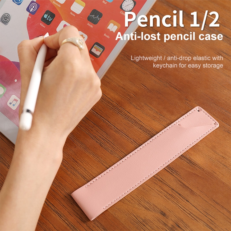 Case de protección a prueba de choque de cuero PU para Apple Pencil 1/2 (azul oscuro) - B6