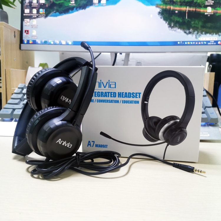 Auriculares de tráfico Anivia A7 3.5 mm con micrófono (negro) - 5