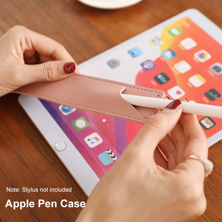 Case protectora a prueba de choque de cuero PU con hebilla de metal para Apple Pencil 1/2 (negro) - B5