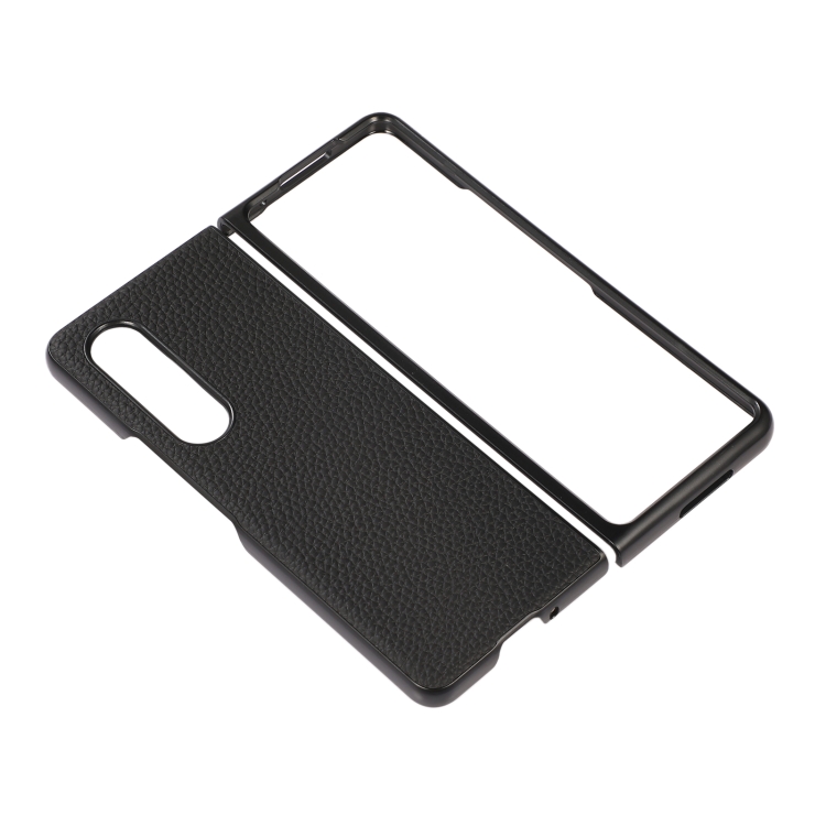 For Samsung Galaxy Z Fold4 Two-color Litchi Texture Phone Case(Black) For Samsung Galaxy Z Fold4 Two-color Litchi Texture Phone Case(Black)