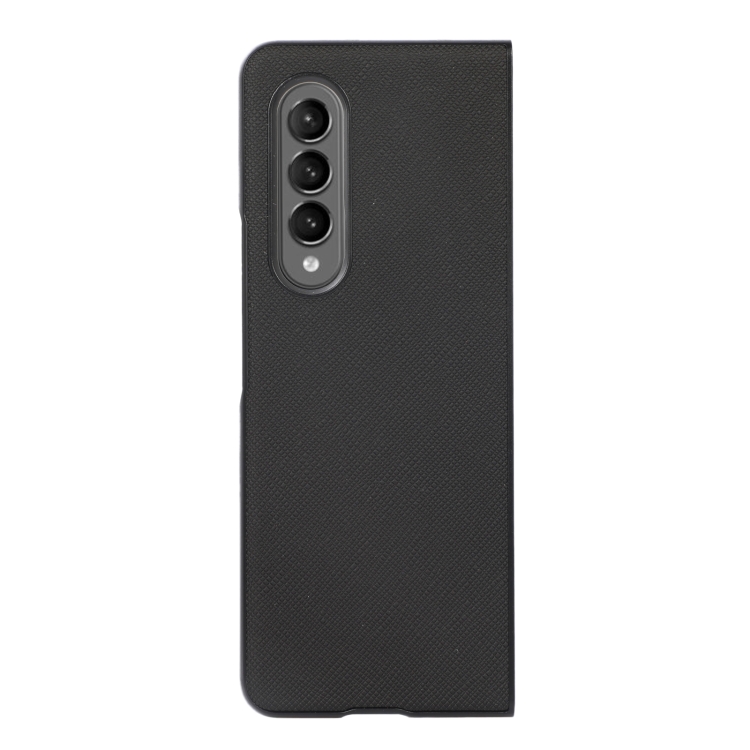 For Samsung Galaxy Z Fold4 Cross Texture PU Leather Phone Case(Black) For Samsung Galaxy Z Fold4 Cross Texture PU Leather Phone Case(Black)
