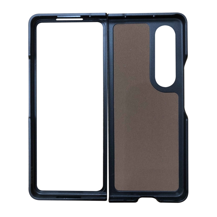 For Samsung Galaxy Z Fold4 Cross Texture PU Leather Phone Case(Black) For Samsung Galaxy Z Fold4 Cross Texture PU Leather Phone Case(Black)