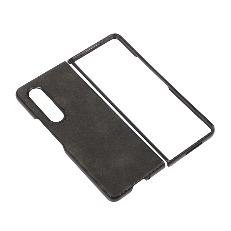 For Samsung Galaxy Z Fold4 Two-color Calf Texture Shockproof Phone Case(Black) For Samsung Galaxy Z Fold4 Two-color Calf Texture Shockproof Phone Case(Black)
