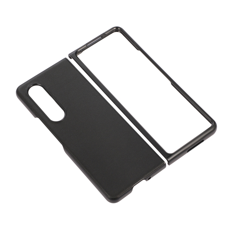 For Samsung Galaxy Z Fold4 Sheep Texture Genuine Leather Phone Case(Black) For Samsung Galaxy Z Fold4 Sheep Texture Genuine Leather Phone Case(Black)