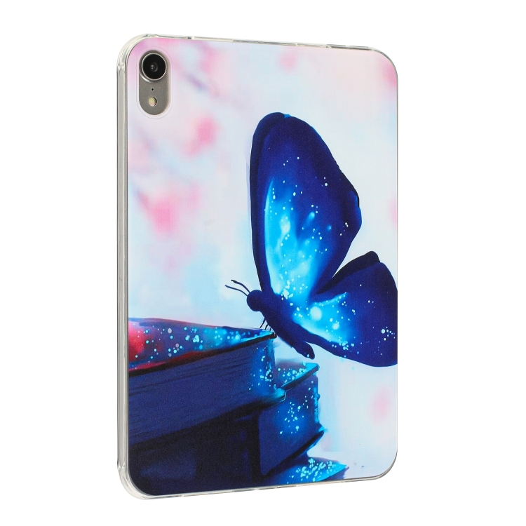 For iPad mini 6 Painted TPU Tablet Case(Blue Butterfly) For iPad mini 6 Painted TPU Tablet Case(Blue Butterfly)