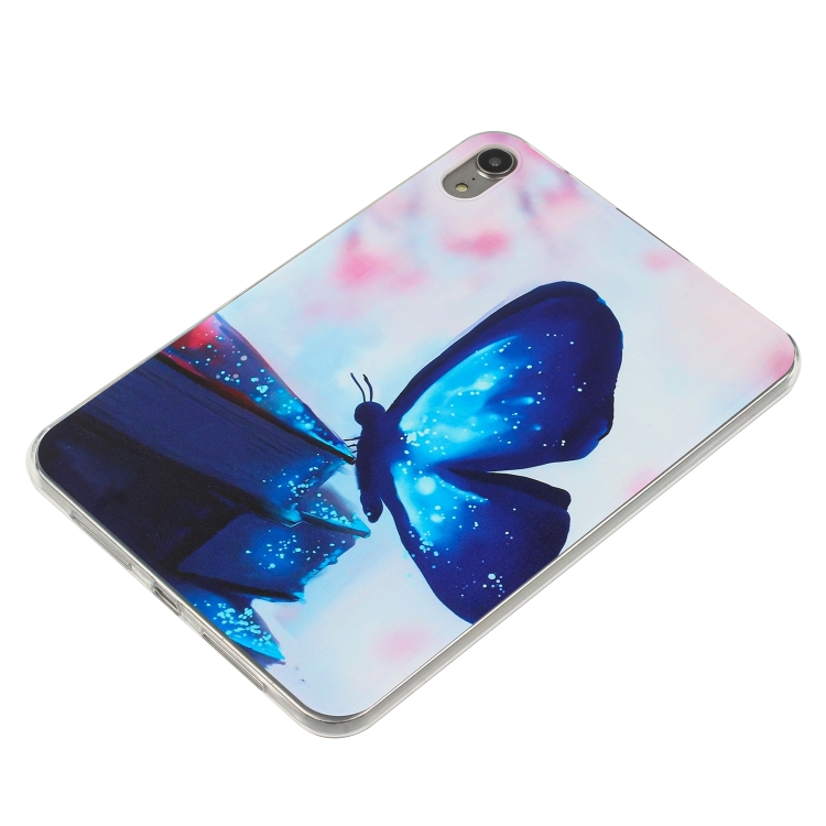 For iPad mini 6 Painted TPU Tablet Case(Blue Butterfly) For iPad mini 6 Painted TPU Tablet Case(Blue Butterfly)