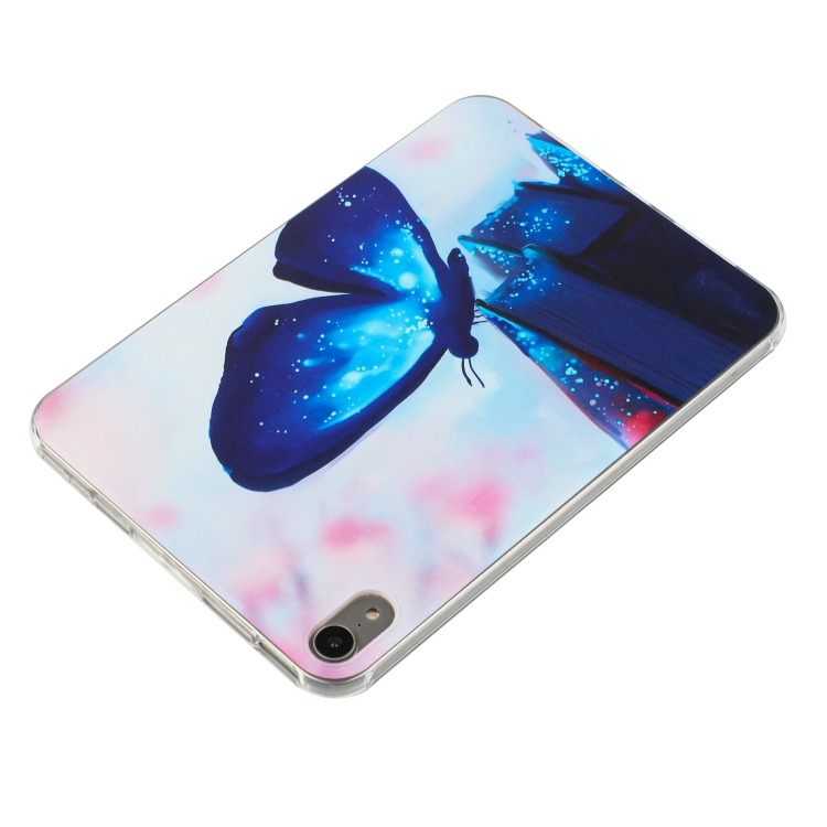 For iPad mini 6 Painted TPU Tablet Case(Blue Butterfly) For iPad mini 6 Painted TPU Tablet Case(Blue Butterfly)