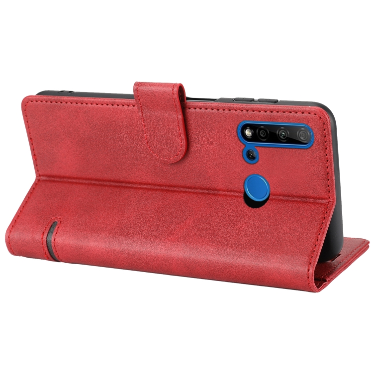 Funda Tipo Cartera Para 222 P20 Lite 2019 / 222 Nova 5i - Cuero PU, Con Ranuras Para Tarjetas, Soporte Y Cierre Magnético, Color Rojo