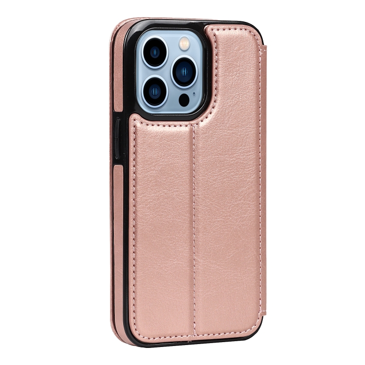 For iPhone 13 mini Card Slots Flip Leather Phone Case (Rose Gold) For iPhone 13 mini Card Slots Flip Leather Phone Case (Rose Gold)