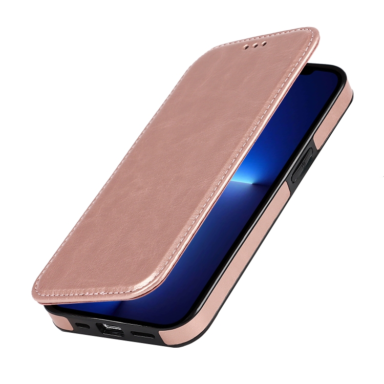 For iPhone 13 mini Card Slots Flip Leather Phone Case (Rose Gold) For iPhone 13 mini Card Slots Flip Leather Phone Case (Rose Gold)