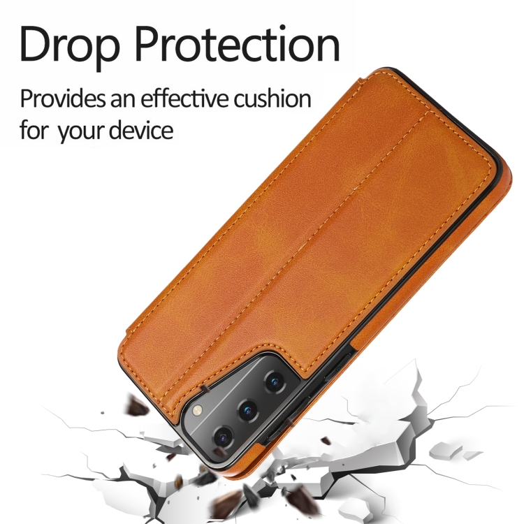 For Samsung Galaxy S21+ 5G Card Slots Flip Leather Phone Case(Khaki) For Samsung Galaxy S21+ 5G Card Slots Flip Leather Phone Case(Khaki)