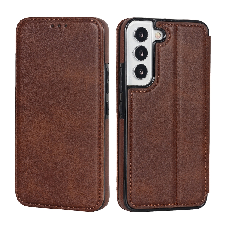 For Samsung Galaxy S22 5G Card Slots Flip Leather Phone Case(Brown) For Samsung Galaxy S22 5G Card Slots Flip Leather Phone Case(Brown)