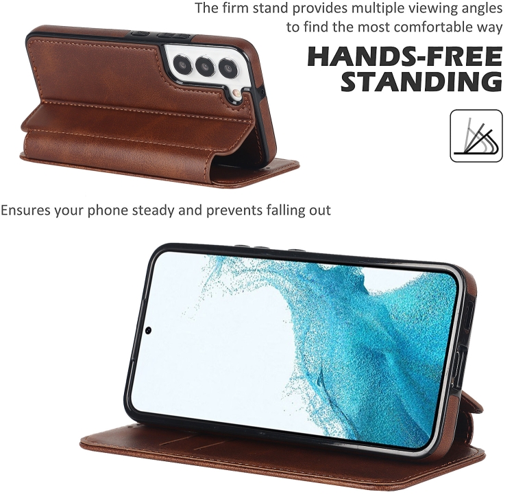 For Samsung Galaxy S22 5G Card Slots Flip Leather Phone Case(Brown) For Samsung Galaxy S22 5G Card Slots Flip Leather Phone Case(Brown)