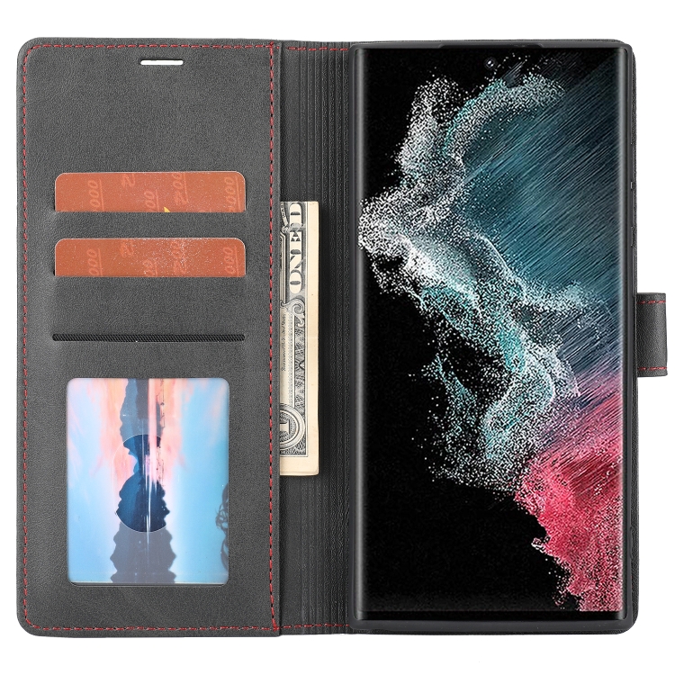 For Samsung Galaxy S22 Ultra 5G Classic Wallet Flip Leather Phone Case(Black) For Samsung Galaxy S22 Ultra 5G Classic Wallet Flip Leather Phone Case(Black)