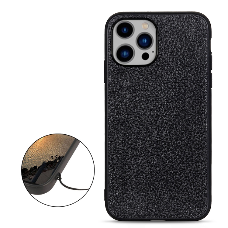For iPhone 14 Plus Litchi Texture Genuine Leather Phone Case (Black) For iPhone 14 Plus Litchi Texture Genuine Leather Phone Case (Black)