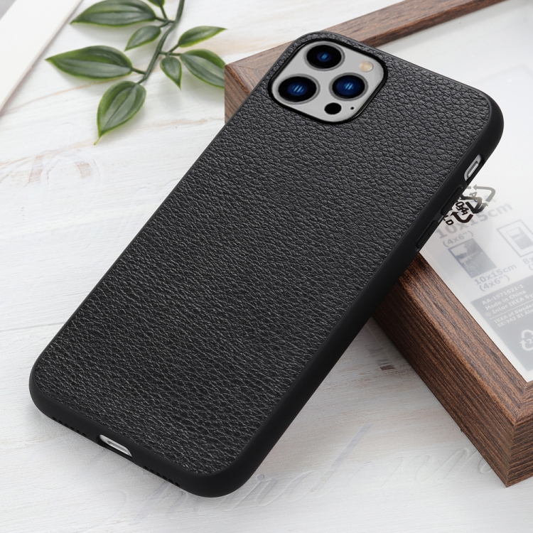 For iPhone 14 Plus Litchi Texture Genuine Leather Phone Case (Black) For iPhone 14 Plus Litchi Texture Genuine Leather Phone Case (Black)