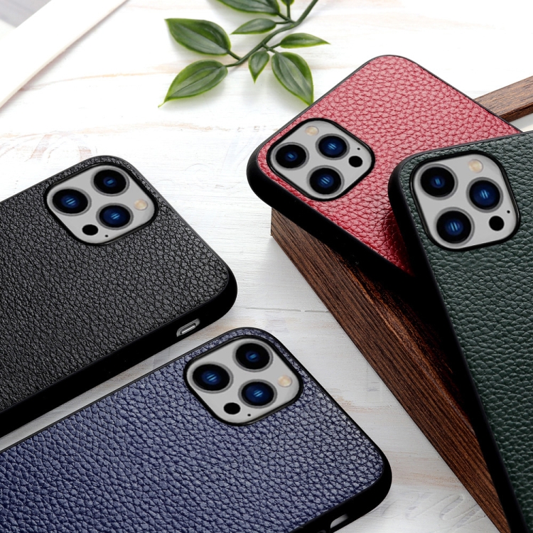 For iPhone 14 Plus Litchi Texture Genuine Leather Phone Case (Black) For iPhone 14 Plus Litchi Texture Genuine Leather Phone Case (Black)