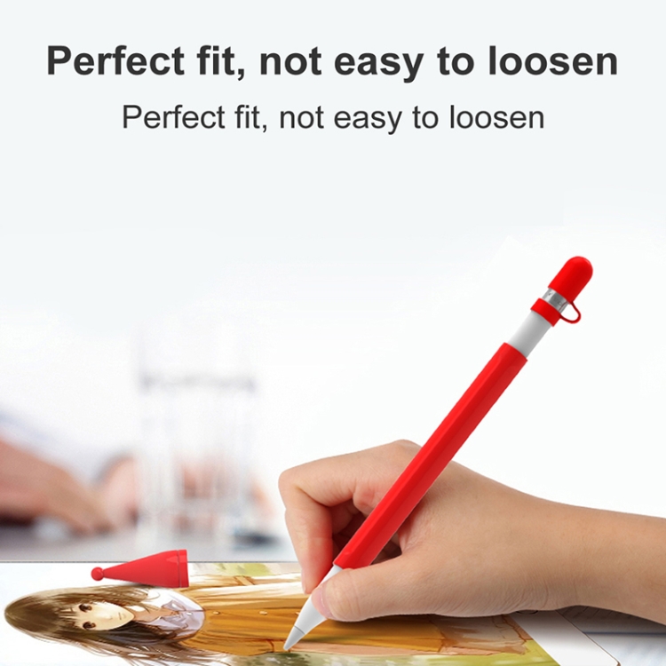 4 in 1 Stylus Silicone Protective Cover Short Set For Apple Pencil 1(White) 4 in 1 Stylus Silicone Protective Cover Short Set For Apple Pencil 1(White)