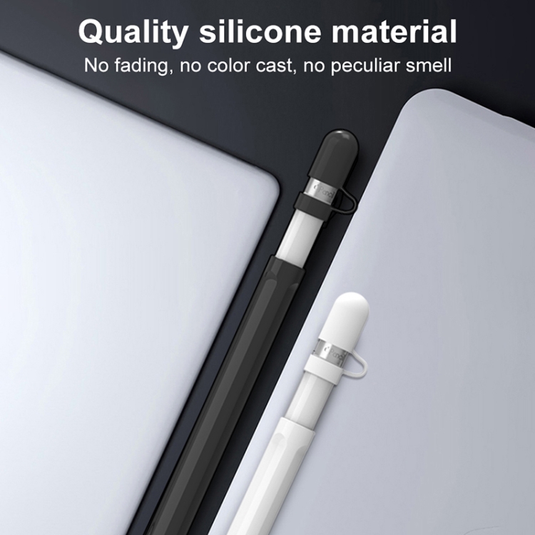 4 in 1 Stylus Silicone Protective Cover Short Set For Apple Pencil 1(White) 4 in 1 Stylus Silicone Protective Cover Short Set For Apple Pencil 1(White)