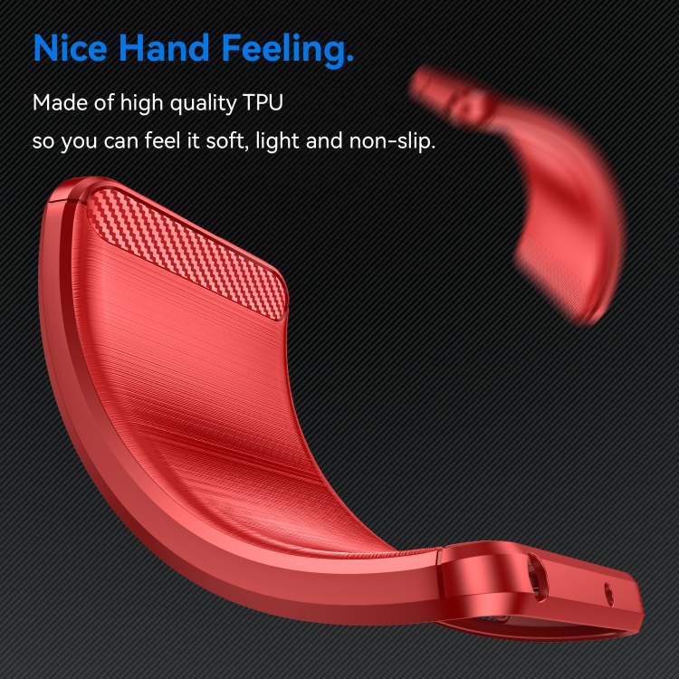 For iPhone 14 Plus Brushed Texture Carbon Fiber TPU Phone Case (Red) For iPhone 14 Plus Brushed Texture Carbon Fiber TPU Phone Case (Red)