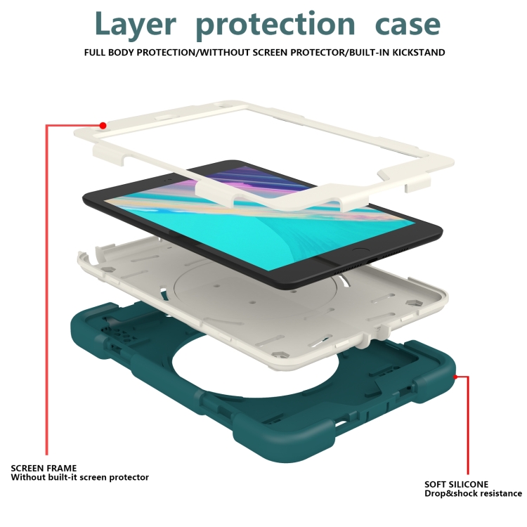 For iPad mini 4 2015/mini 2019 Silicone + PC Full Body Protection Tablet Case With Holder & Strap(Dark Green) For iPad mini 4 2015/mini 2019 Silicone + PC Full Body Protection Tablet Case With Holder & Strap(Dark Green)