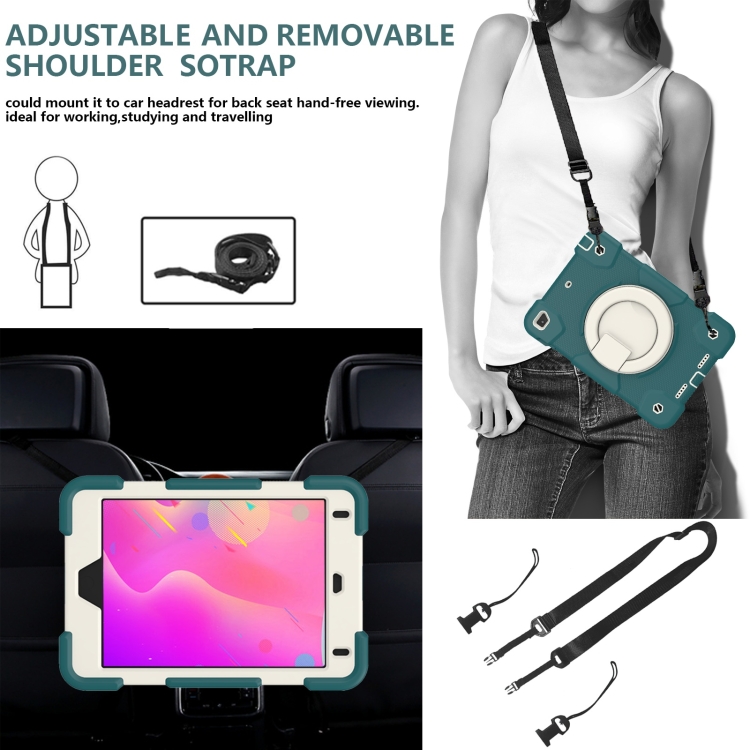 For iPad mini 4 2015/mini 2019 Silicone + PC Full Body Protection Tablet Case With Holder & Strap(Dark Green) For iPad mini 4 2015/mini 2019 Silicone + PC Full Body Protection Tablet Case With Holder & Strap(Dark Green)