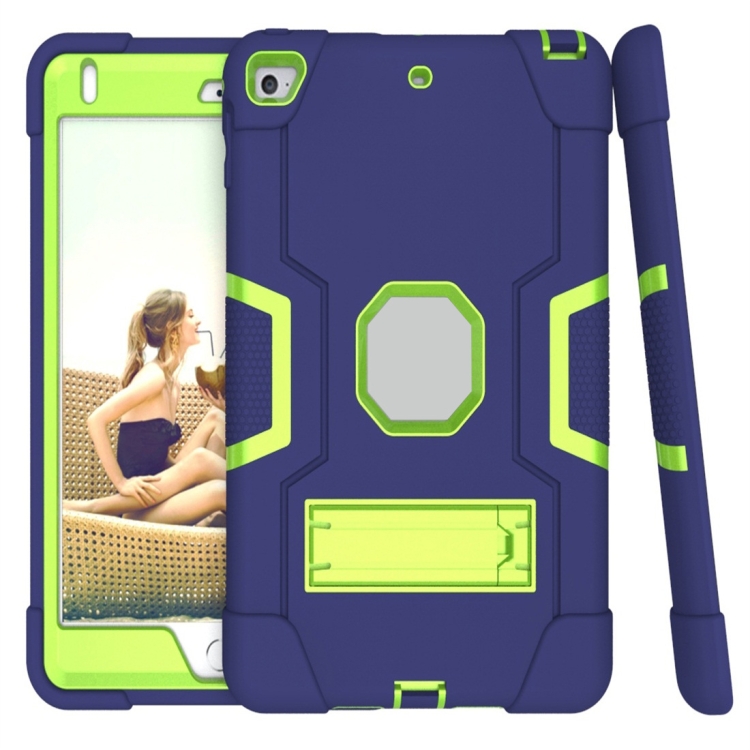 For iPad mini 3/2/1 Silicone + PC Protective Case with Stand(Blue + Green) For iPad mini 3/2/1 Silicone + PC Protective Case with Stand(Blue + Green)